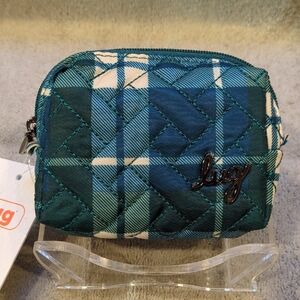 Lug Choo Choo Mini Pill Box - Flannel Plaid Navy - NWT